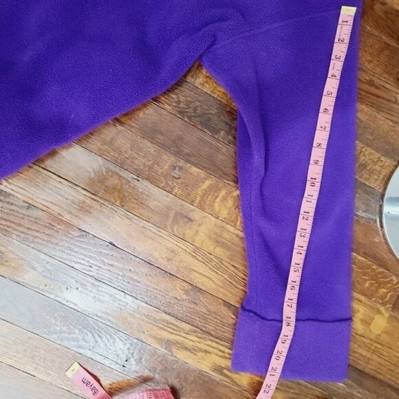 Vintage 90s Purple Long Oversized Cozy  Hooded Fleece Jacket - Picture 9 of 12